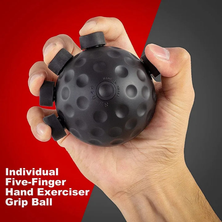 Individual five-finger hand exerciser grip ball