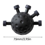 Black five-finger hand grip exerciser ball, 75 mm