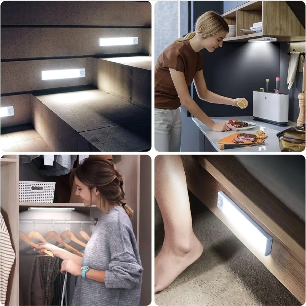 LED cabinet lights in kitchen and closet