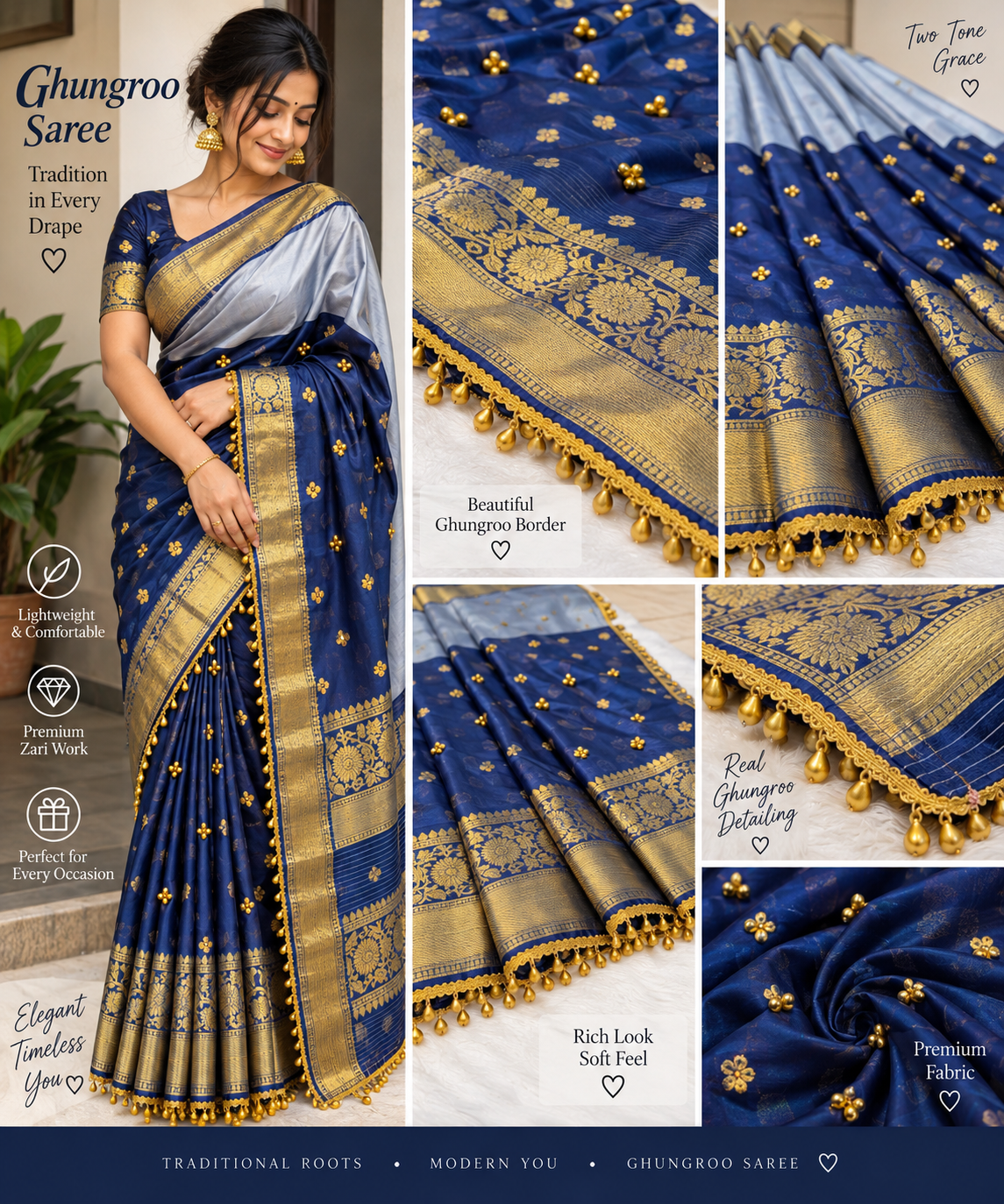✨ Royal Ghungroo Saree – Where Tradition Meets Elegance ✨